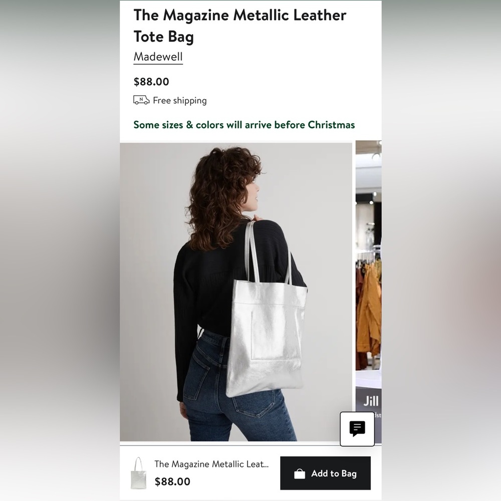 Madewell Silver The Magazine Tote Bag